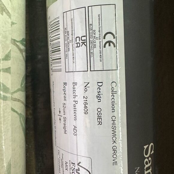 Sanderson Osier willow cream 2 rolls 216409 wall paper - Picture 9 of 9